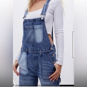 Pacsun Denim Patchwork Overalls S